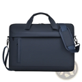 Dark navy blue laptop tote bag business briefcase with sleek minimalist design and adjustable shoulder strap