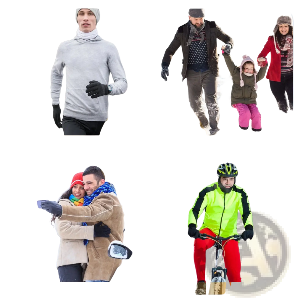 Black leather winter gloves unisex with snug fit and elastic wristband for warm windproof protection