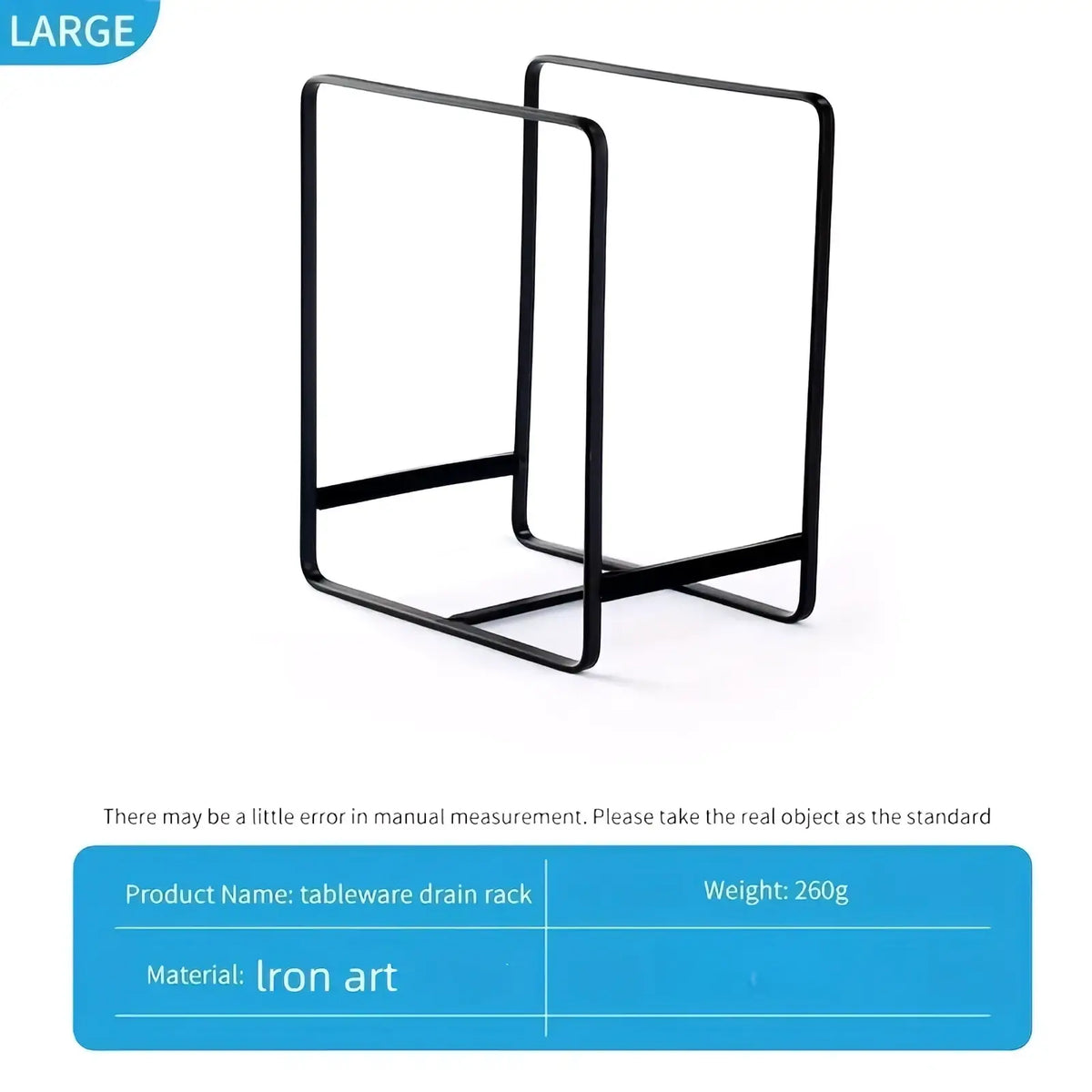 Black metal countertop dish rack and plate organizer with black iron minimalist rectangular frame drain rack design