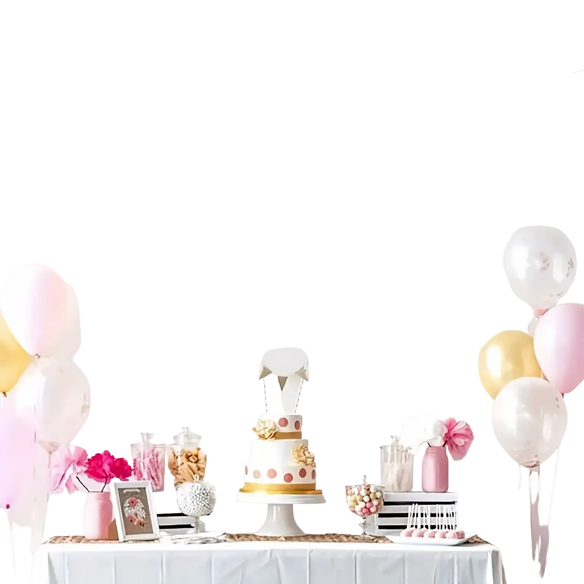 Black milestone birthday banner with black glitter and holy shit youre 18 message hanging above dessert table