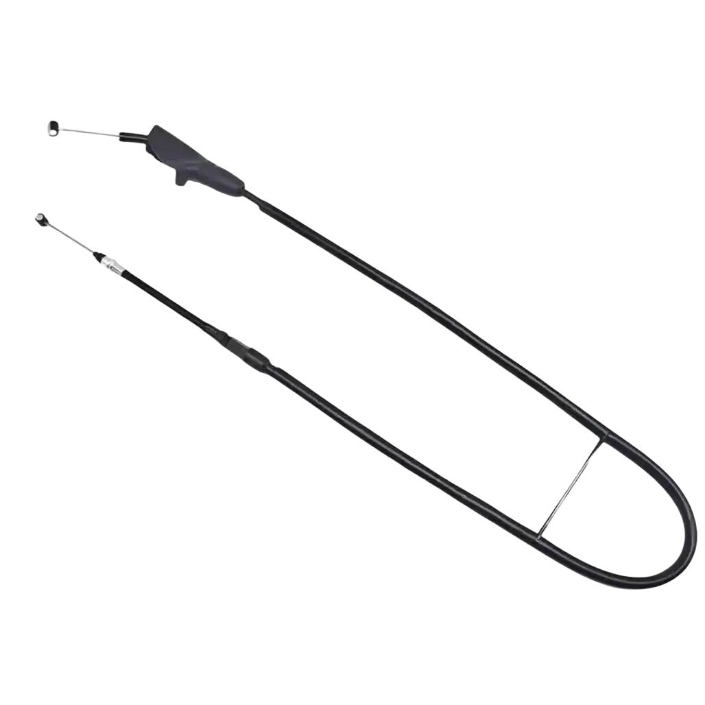 Black motorcycle clutch cable with textured grip handle and metallic ends for reliable performance and durability