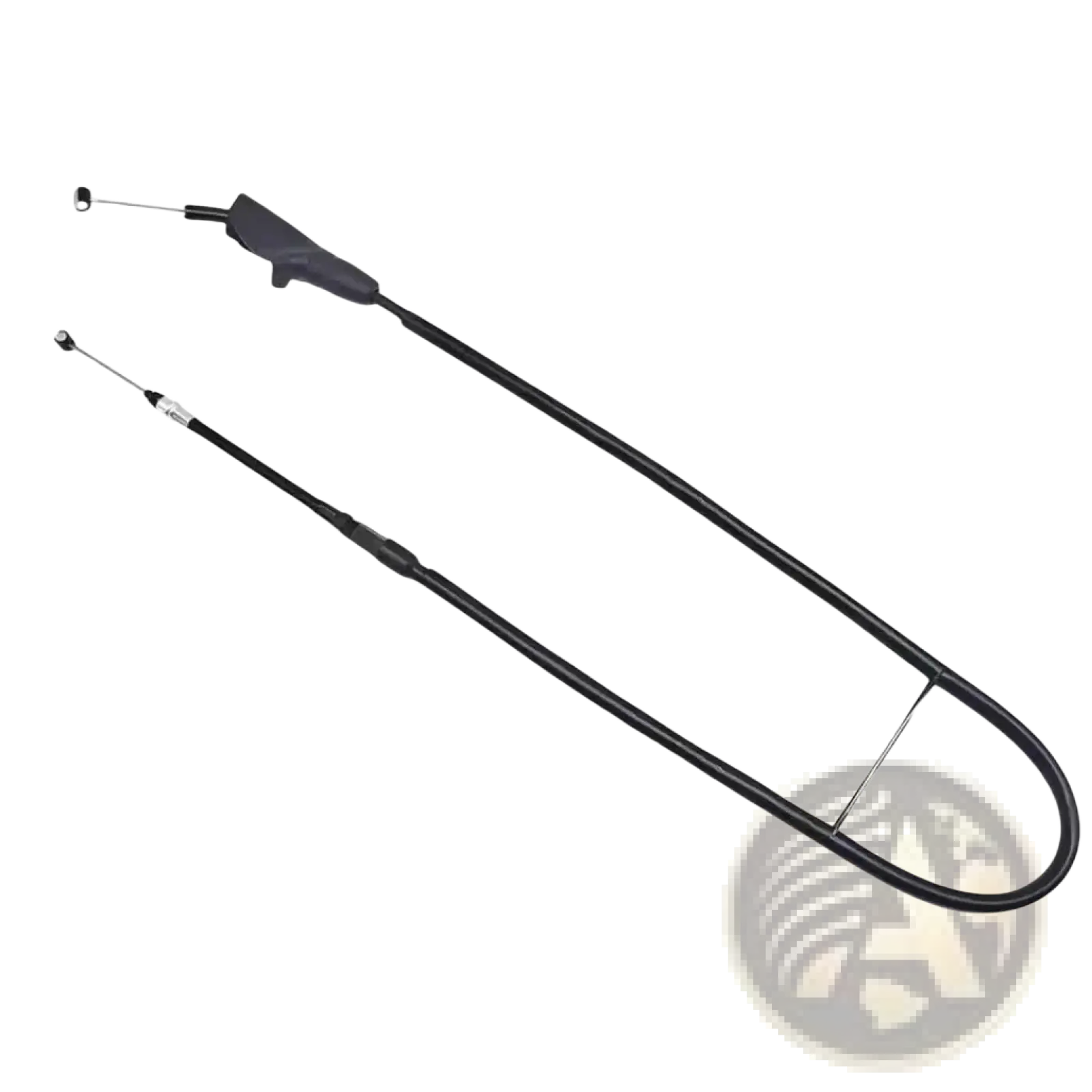 Black motorcycle clutch cable with textured grip handle and metallic ends for reliable performance and durability