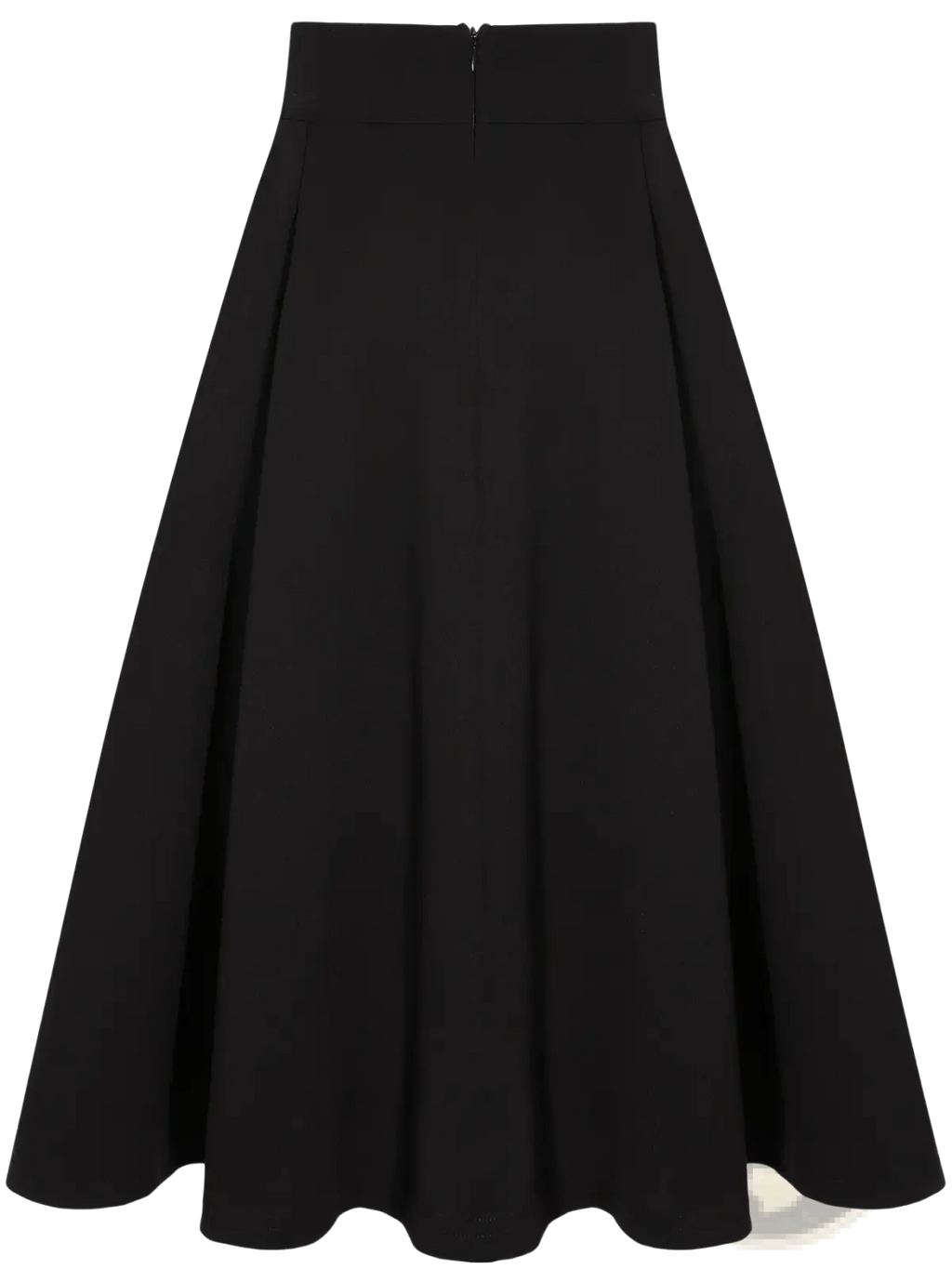 Black pleated high waist work skirt with smooth flowing fabric and subtle pleats for a professional look