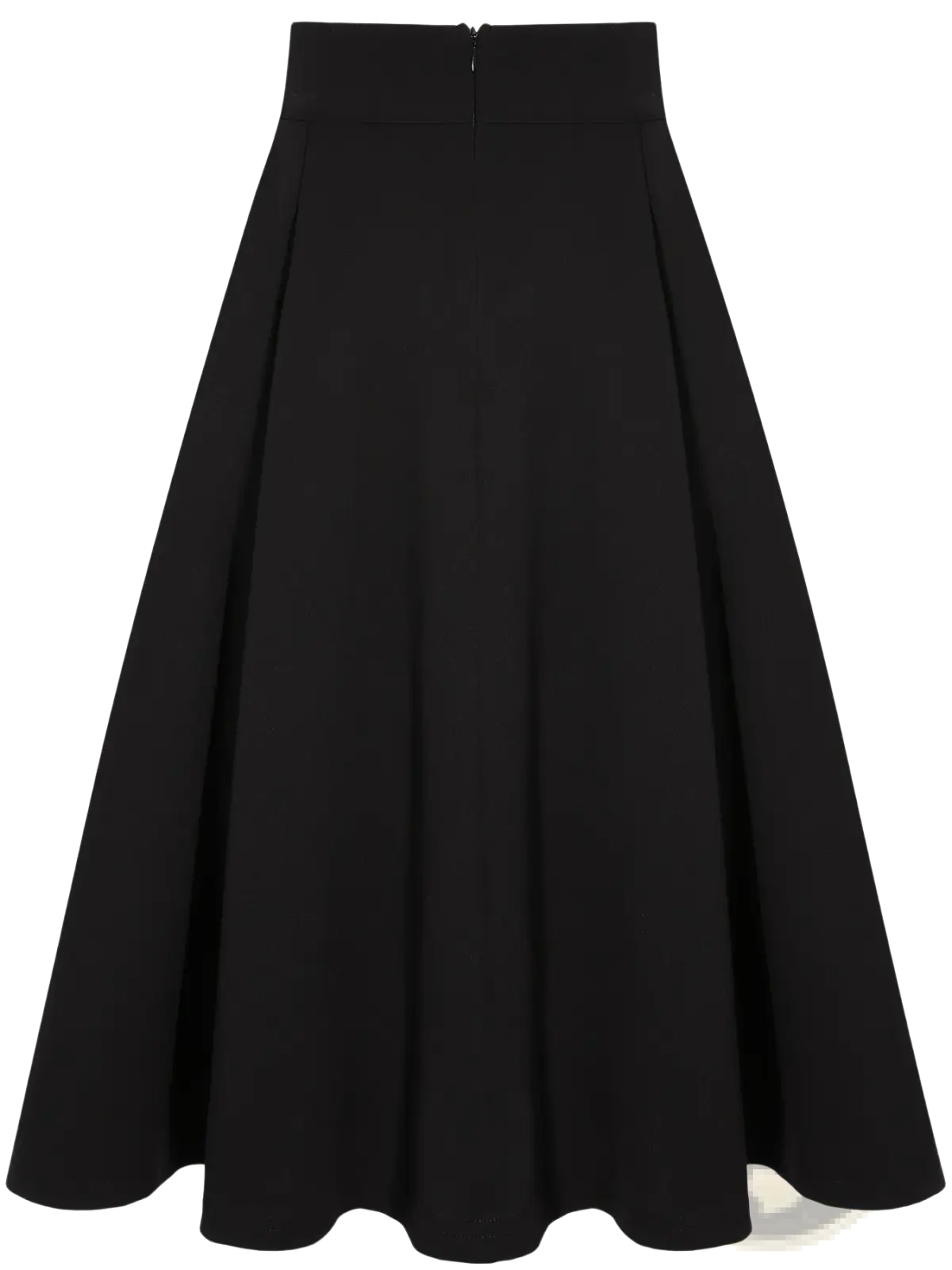 Black pleated high waist work skirt with smooth flowing fabric and subtle pleats for a professional look