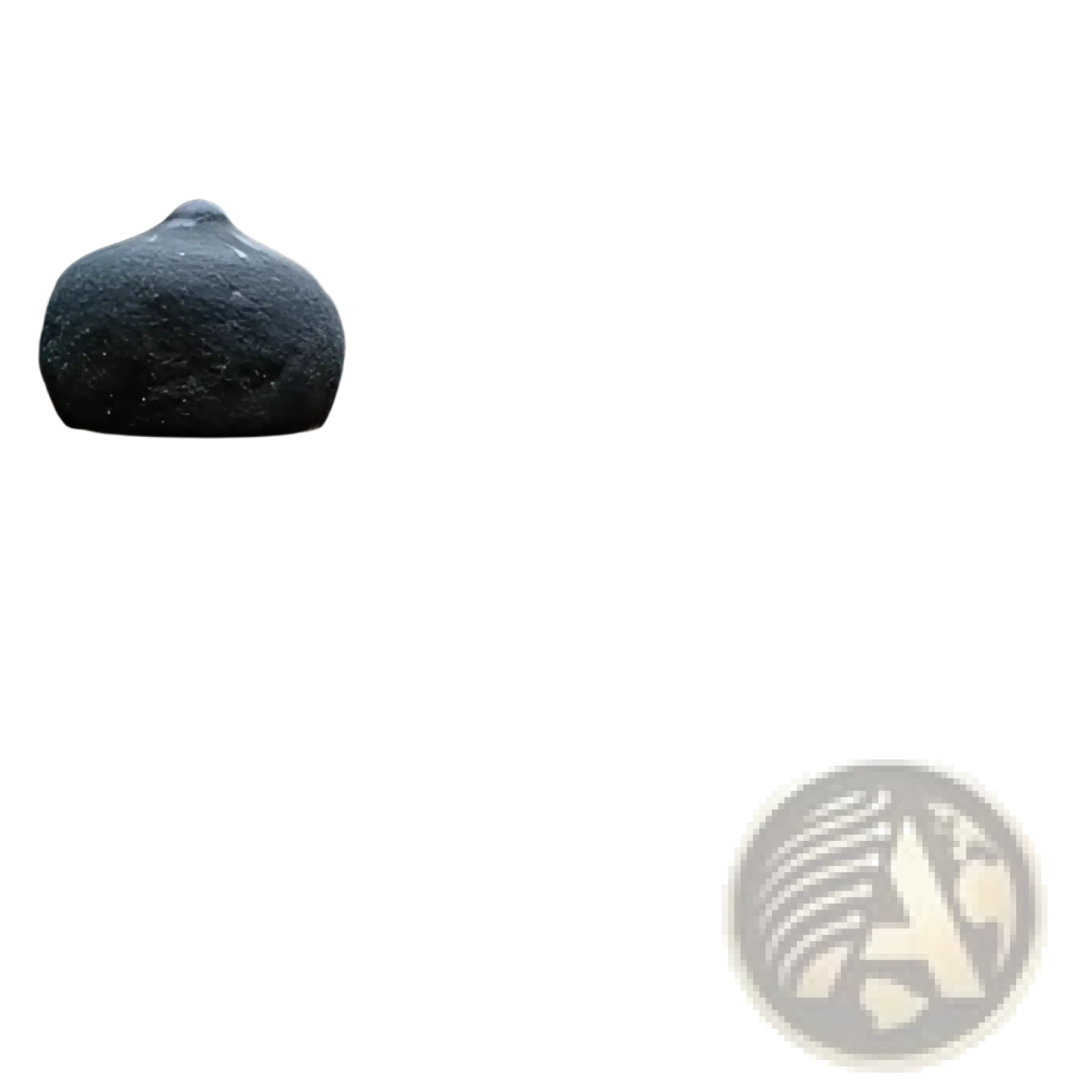 Dark gray slate stepping stones with rough edges set in black river rocks 2-3 inch polished pebbles 38lbs bed