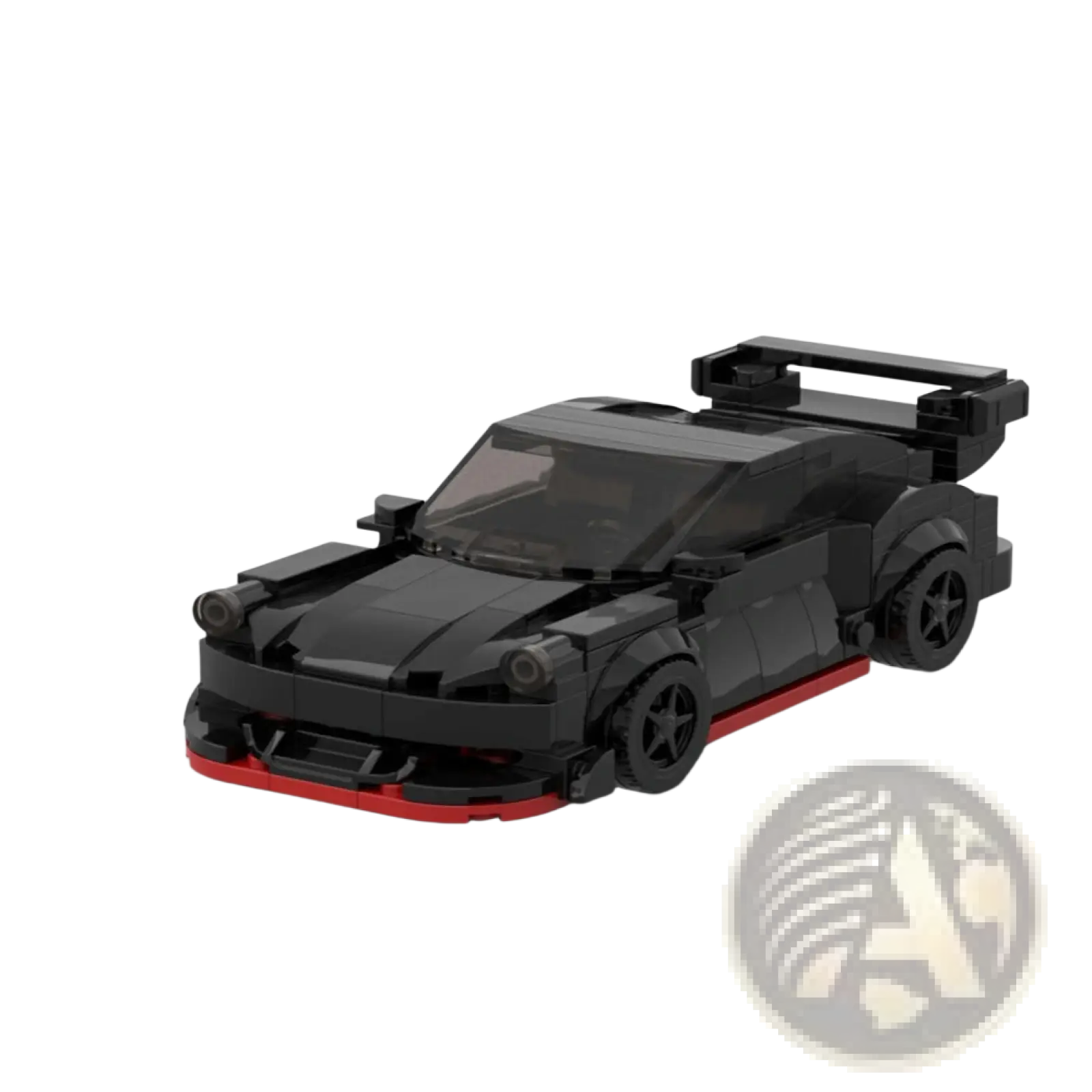 Black and red lego technic sports car model with sleek aerodynamic design for racing toy building blocks 321pcs set