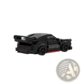 Black and red lego technic sports car model with detailed racing design from 321pcs building blocks set