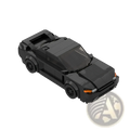 Black sports car building blocks toy 279pcs featuring a black lego model with orange headlights and black wheels