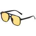 Black square sunglasses uv400 unisex with black aviator frame and vibrant yellow lenses in a sleek modern design