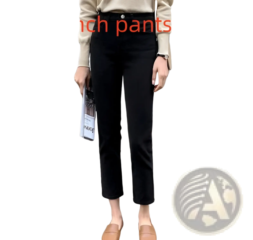 Black velvet lined high waisted jeans leggings in plush reinforced nine inch black pants for comfortable wear