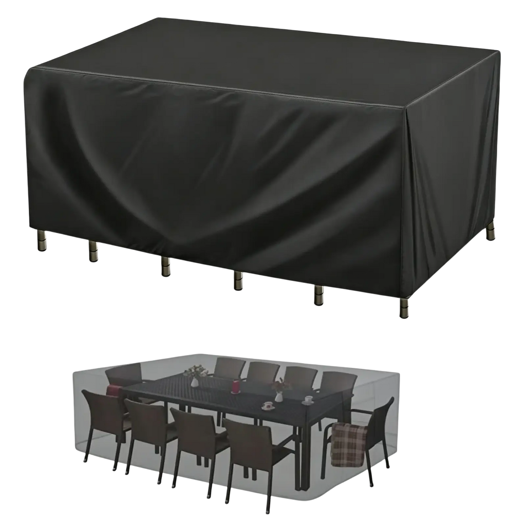 Black waterproof patio furniture cover set made of durable material for outdoor protection cover set use