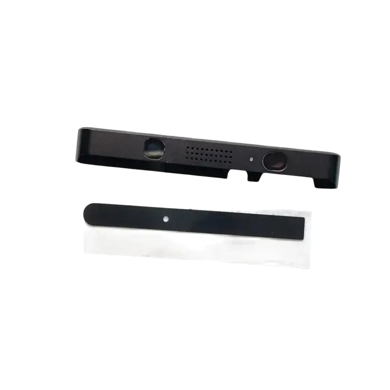 Black plastic replacement back cover housing for blackberry keyone dtek70 with camera cutout and speaker grille