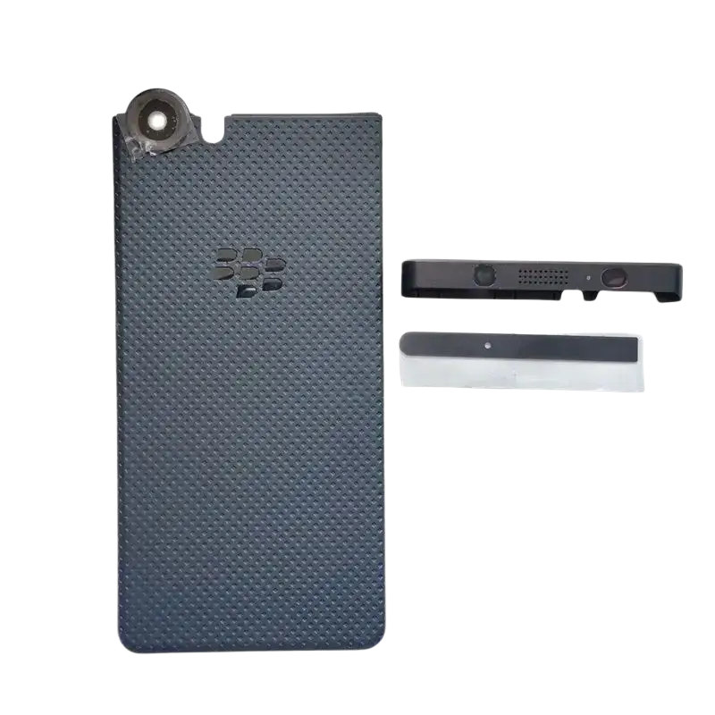 Dark blue textured back panel for blackberry keyone dtek70 replacement back cover housing with logo and camera cutout