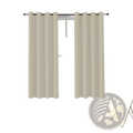Cream-colored blackout curtains with solid fabric and simple grommet top design 132x242cm pair