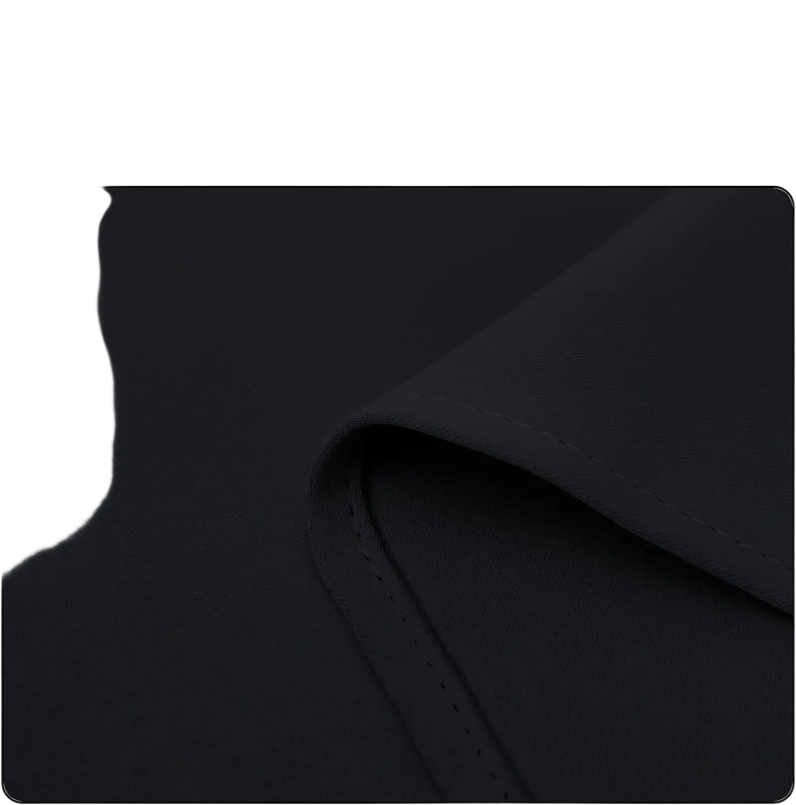 Black fabric with precise hemming on the back side of blackout curtains 3 layer eyelet pair cream 132x242cm