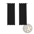Black grommet-top blackout curtains 3 layer fabric pair 132cm x 114cm ideal for room darkening and privacy