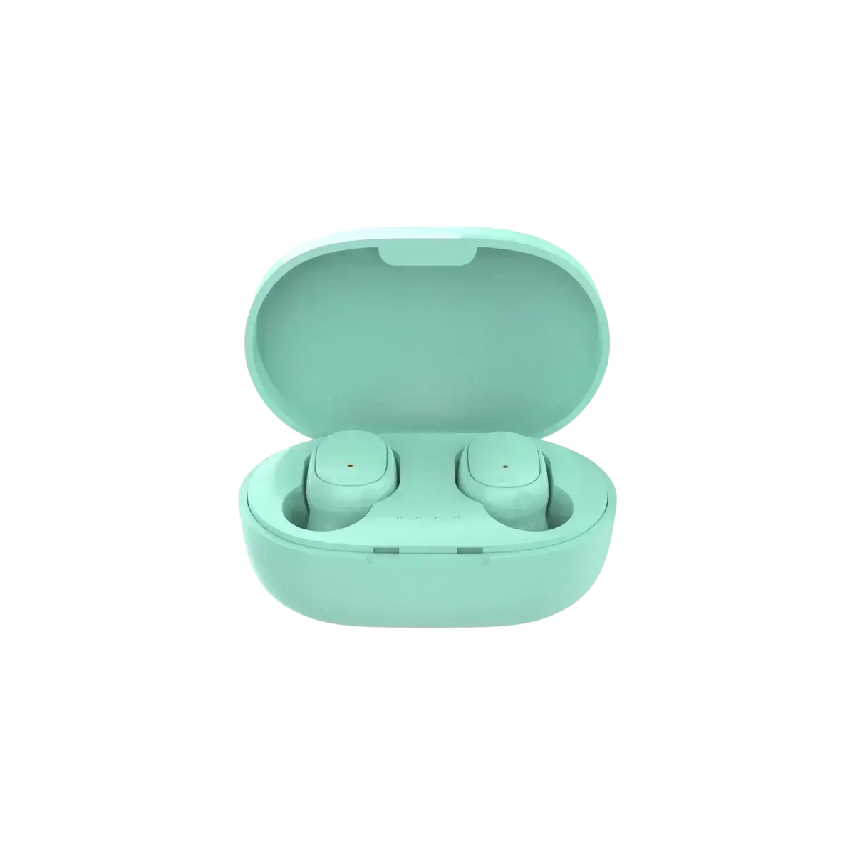 Mint green bluetooth 5.3 tws wireless earbuds with polymer lithium battery in 280mah charging box case