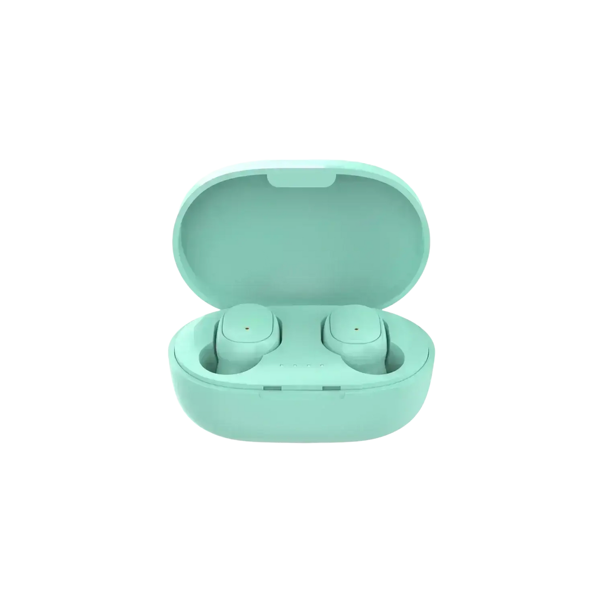 Mint green bluetooth 5.3 tws wireless earbuds with polymer lithium battery in matching charging box