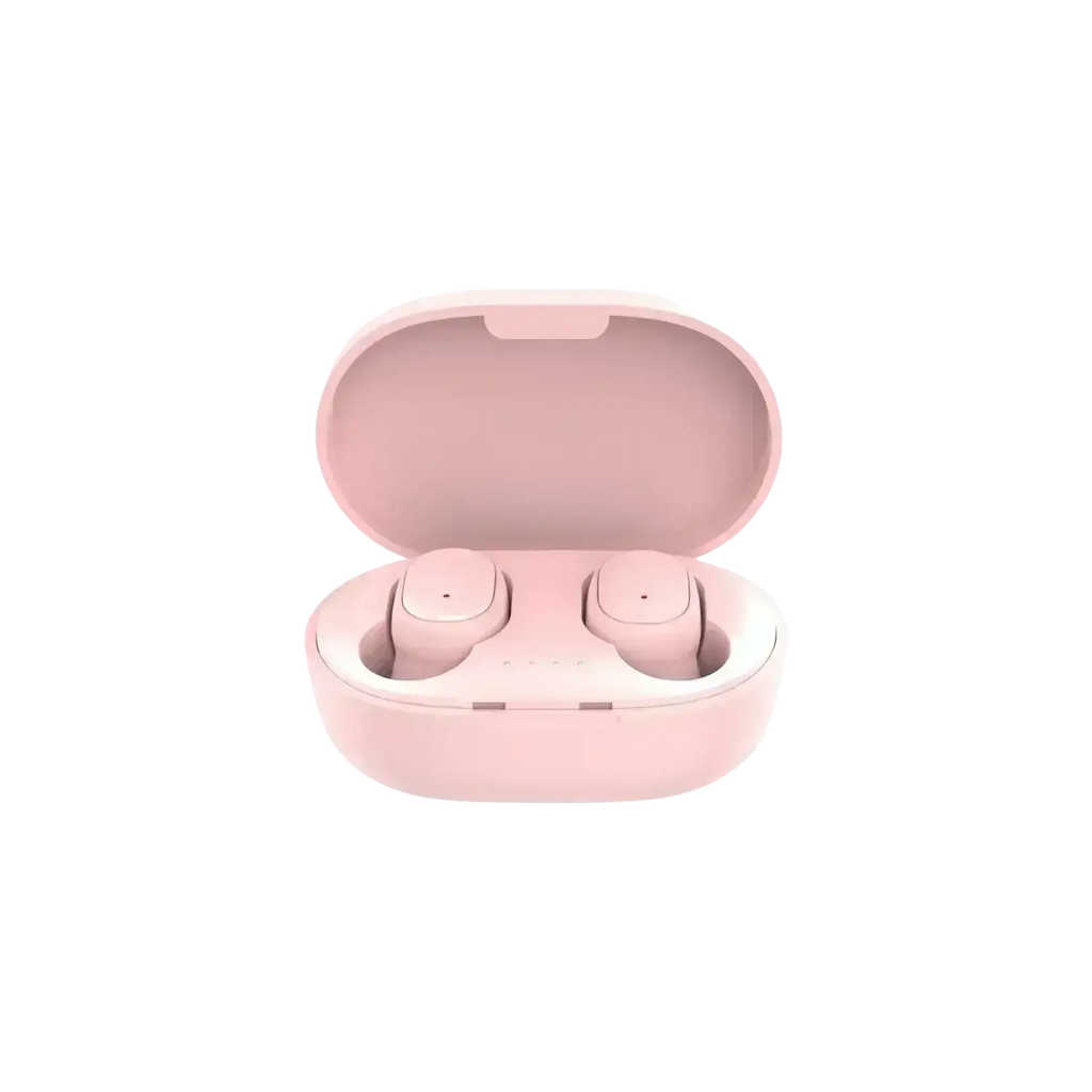 Pink bluetooth 5.3 tws wireless earbuds in charging box with polymer lithium battery for extended use