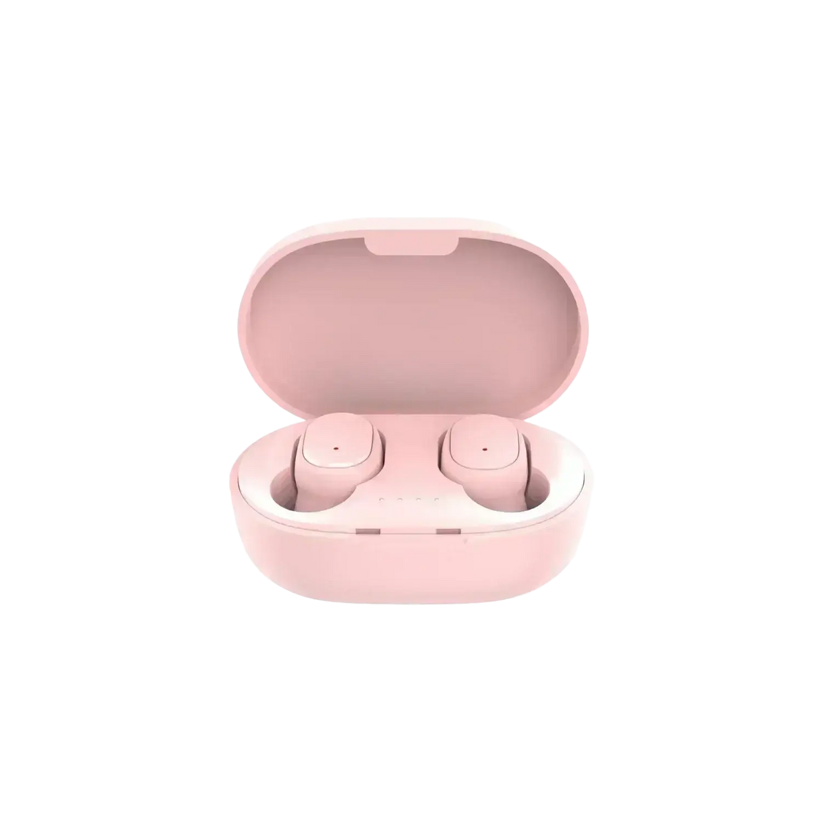 Pink bluetooth 5.3 tws wireless earbuds with polymer lithium battery nestled in a 280mah charging box case
