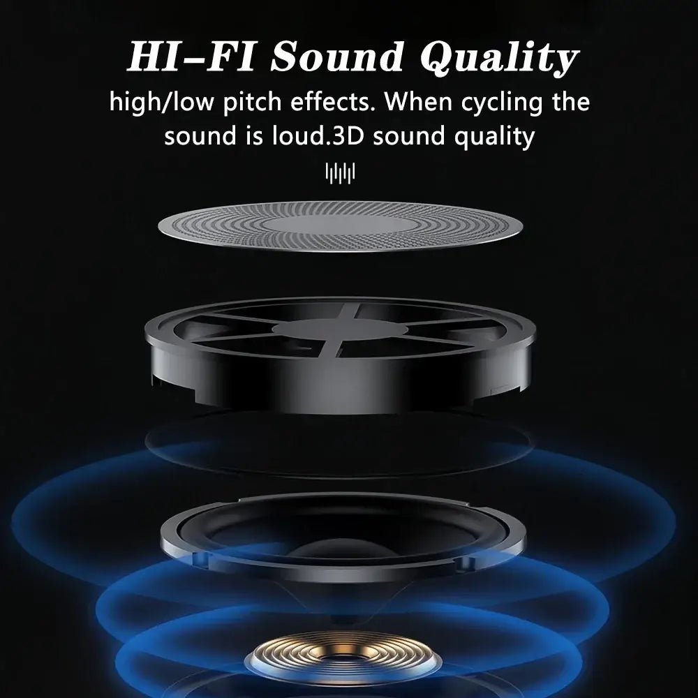 Black and gold metallic Bluetooth motorcycle helmet headset speaker driver components with layered concentric rings