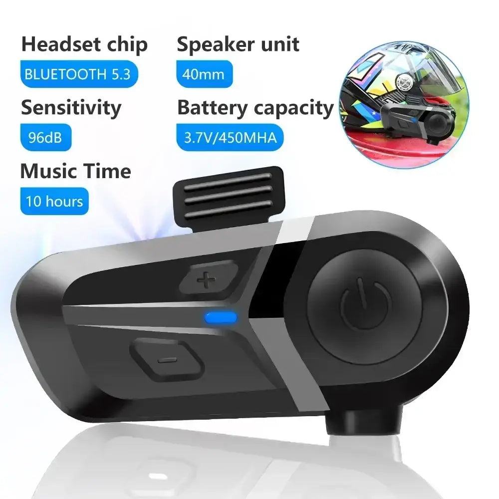 Black and gray bluetooth motorcycle helmet headset with sleek ergonomic design and blue led indicators for music player