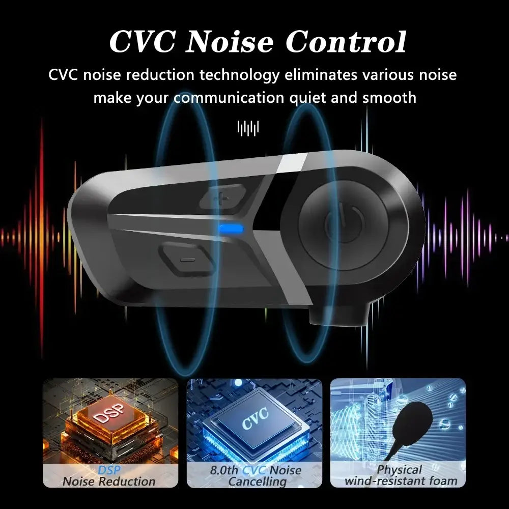 Black and gray Bluetooth motorcycle helmet headset with cvc noise control technology for waterproof music playing