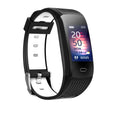 Arbaglobal waterproof color screen fitness tracker in black and white with sleek rectangular display showing time and steps