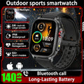 Black bluetooth smartwatch fitness tracker with calling featuring 2.01-inch hd screen ip68 waterproof rating and red side button accent