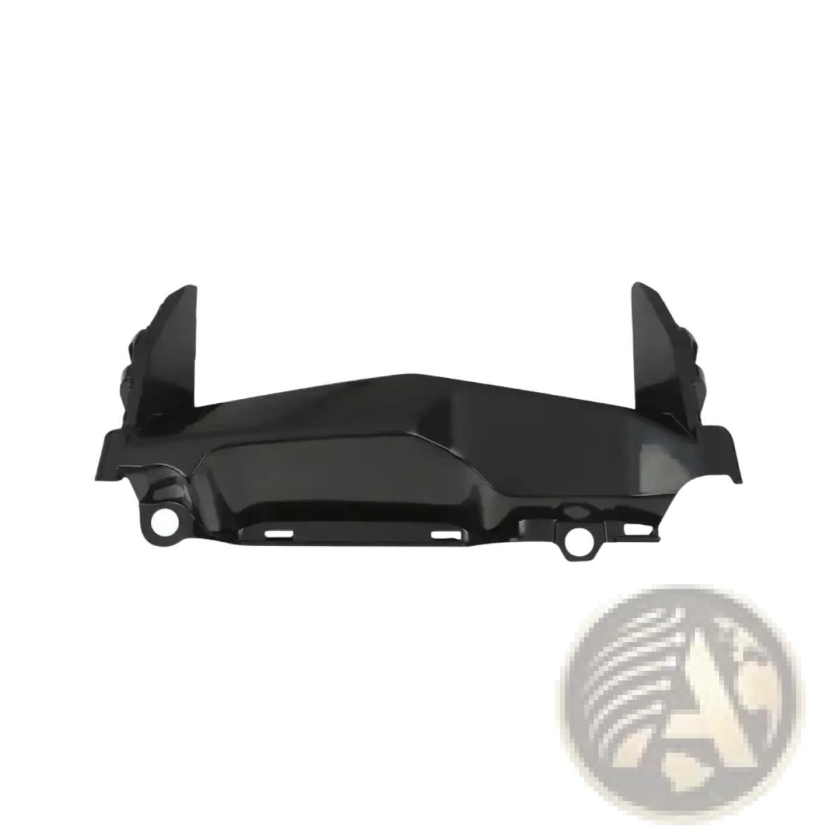 Black plastic front running lamp cover for BMW R1200GS R1250GS motorcycle front fender shown from the back side
