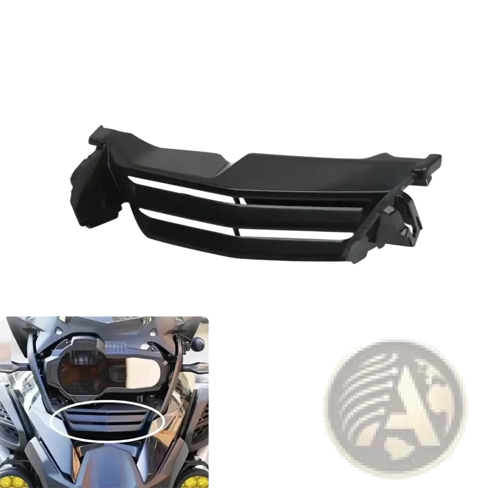 Black plastic front running lamp cover designed for bmw r1200gs r1250gs and adventure k51 models