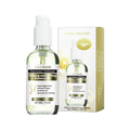 West month brand body tightening oil firming and lifting essence in a clear glass bottle with white pump and light green liquid