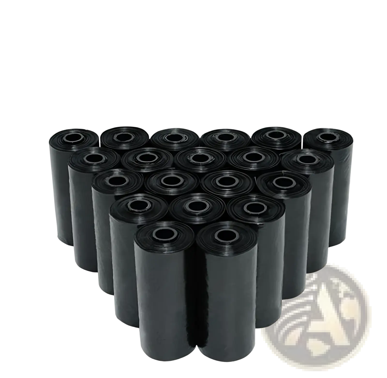Black plastic dog waste bags 15 per roll in a pack of 20 rolls for bone dog waste bag dispenser and refills
