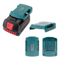 Teal and black Bosch 18v lithium-ion battery power bank with red power button for Bosch 20v fast charging