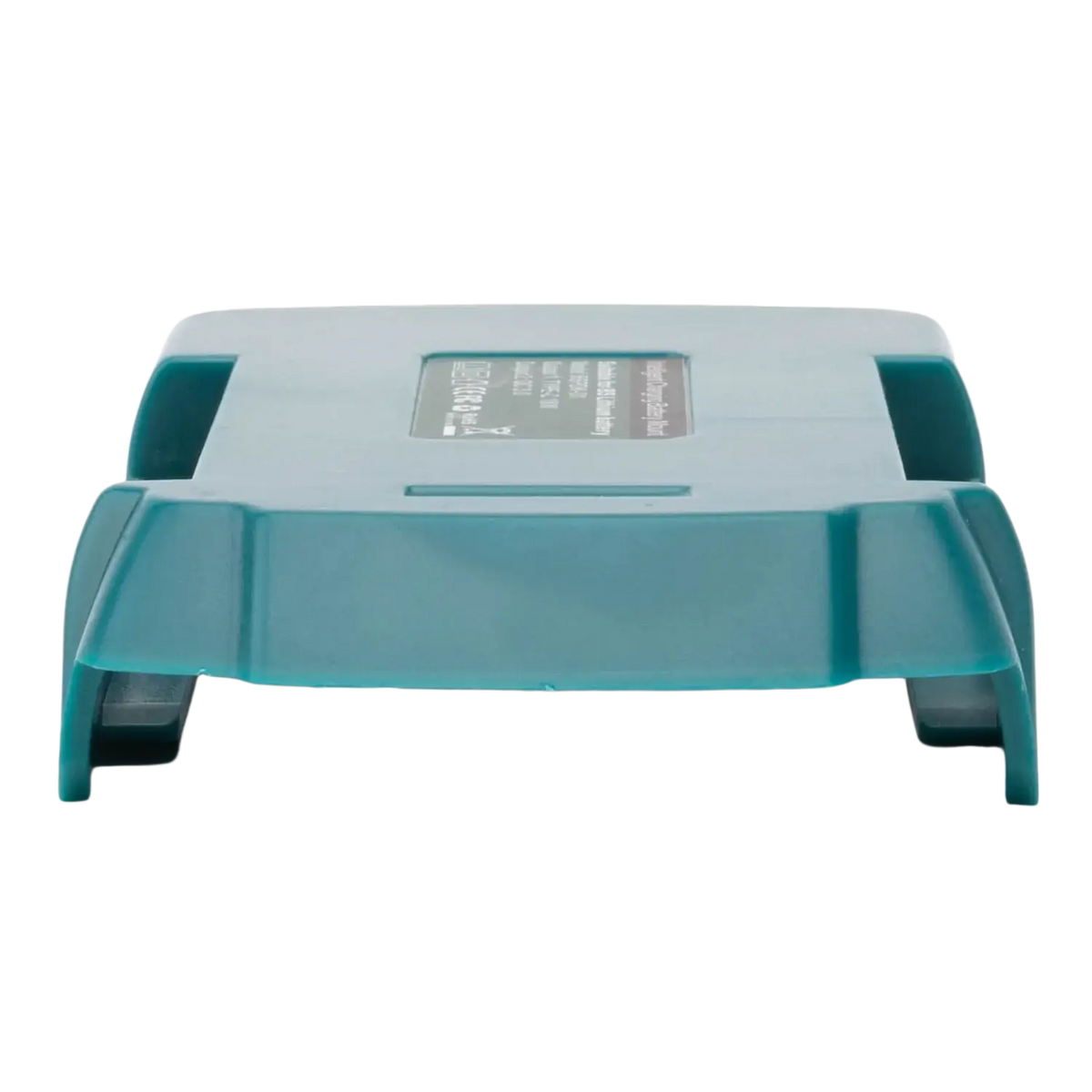 Teal plastic makita battery case with molded handles and label for bosch 20v battery power bank fast charger