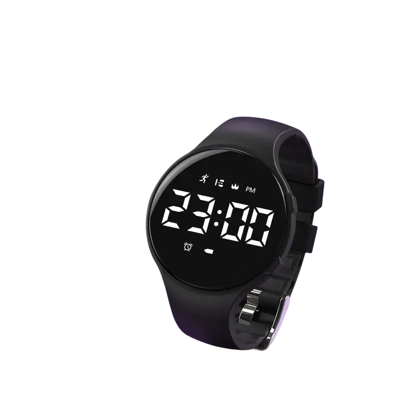 Black boys silicone sports watch with waterproof design and durable silicone material strap for active use