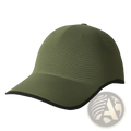 Breathable mesh baseball cap for men in olive green with black trim featuring lightweight mesh material