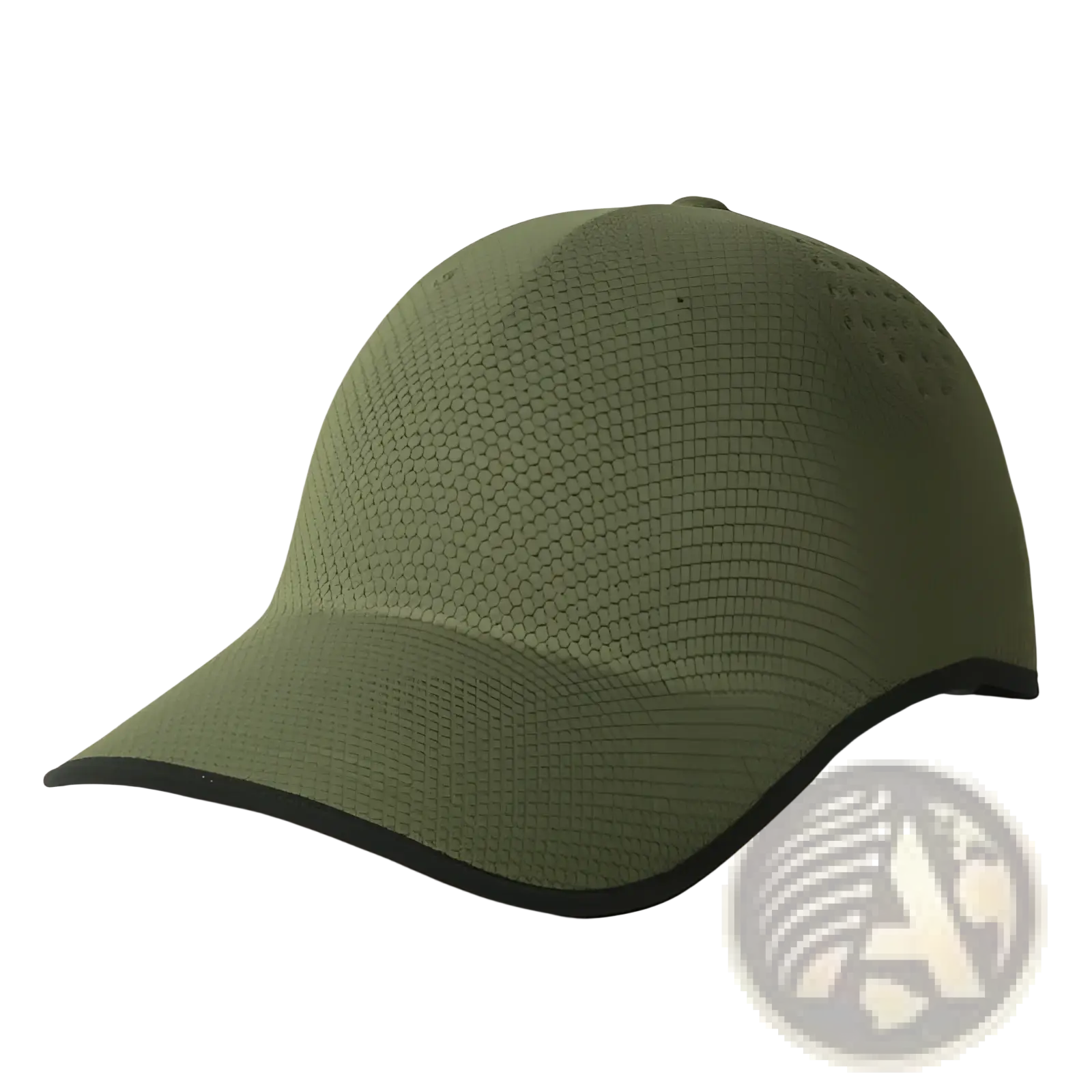 Breathable mesh baseball cap for men in olive green with black trim featuring lightweight mesh material