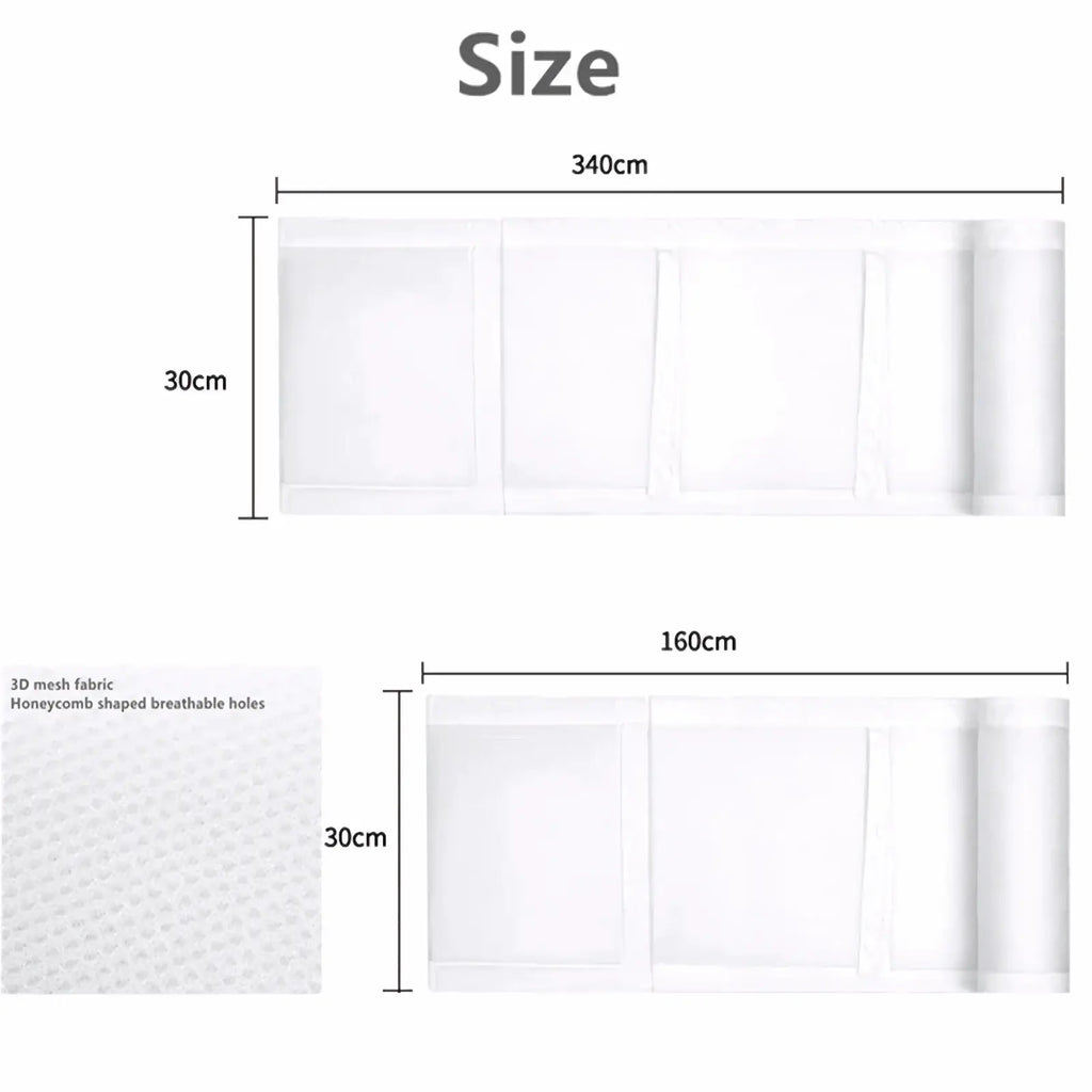 White breathable mesh crib bumper made of 3d fabric with honeycomb-shaped holes for teddy bear bedding