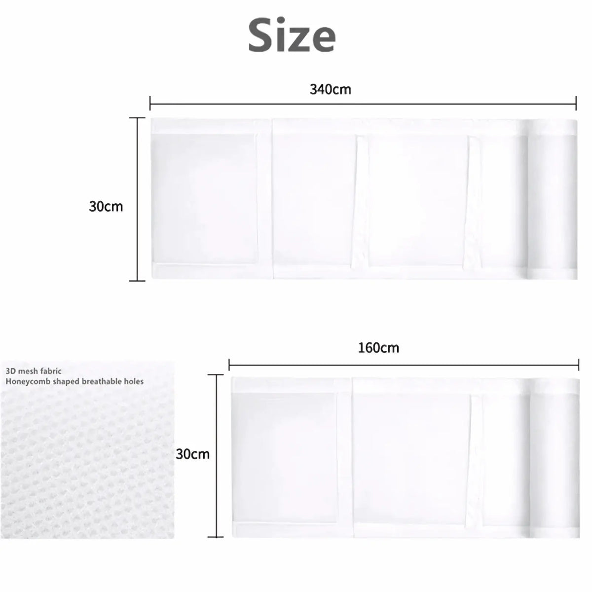 White breathable mesh crib bumper made of 3d fabric with honeycomb-shaped holes for teddy bear bedding