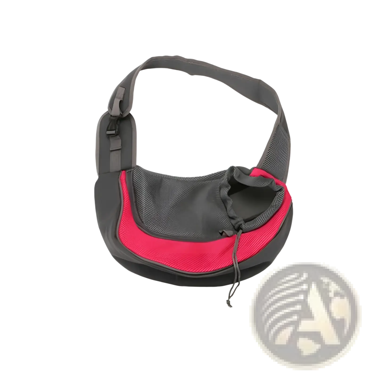 Breathable mesh pet carrier backpack in black and red with adjustable shoulder strap for comfortable transport