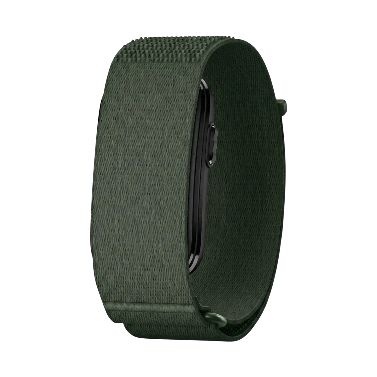 Olive green breathable replacement strap for cirqa smart band made of woven nylon adjustable sport watch strap