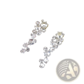 Silver drop earrings with clear sparkling crystals in a cascading cluster design from bridal crystal jewelry set
