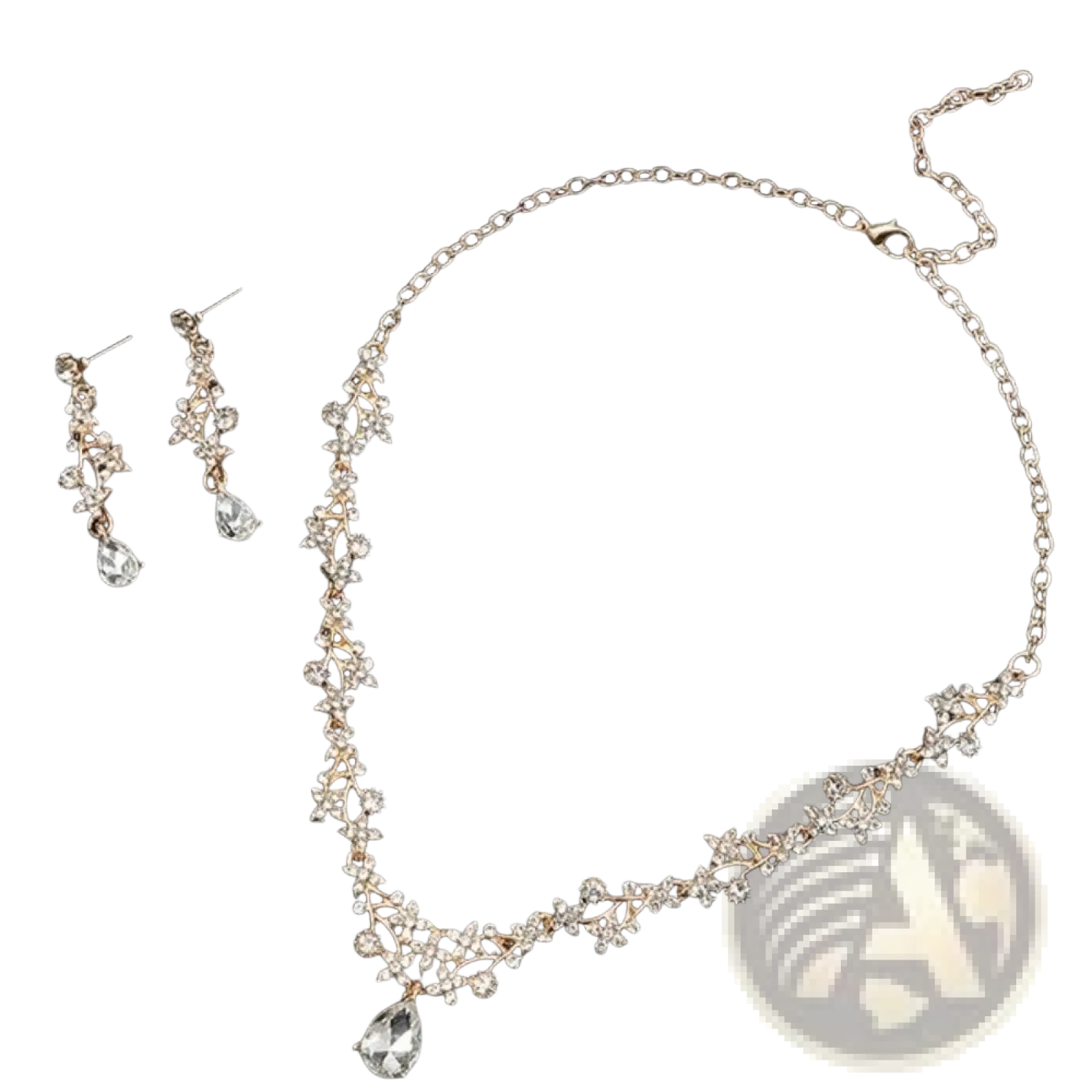 Gold-toned bridal rhinestone vine necklace with intricate crystal design and central teardrop pendant for wedding wear
