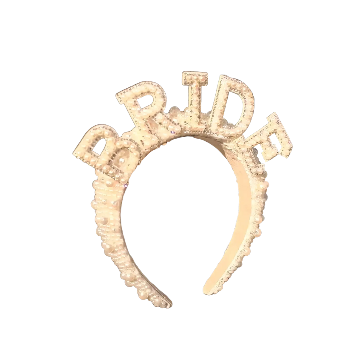 A sparkling white bride headband adorned with rhinestones and pearls for bride to be party set veil sash