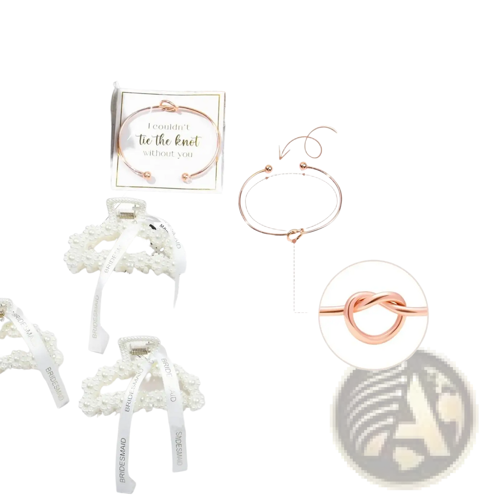 Bridesmaid knot bracelet 12 pack rose gold adjustable rose gold bangle with delicate knot design