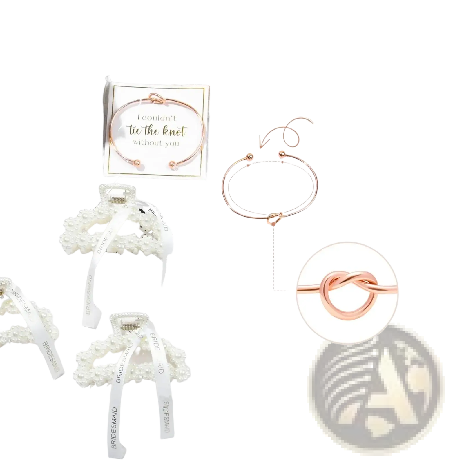 Bridesmaid knot bracelet 12 pack rose gold adjustable rose gold bangle with delicate knot design