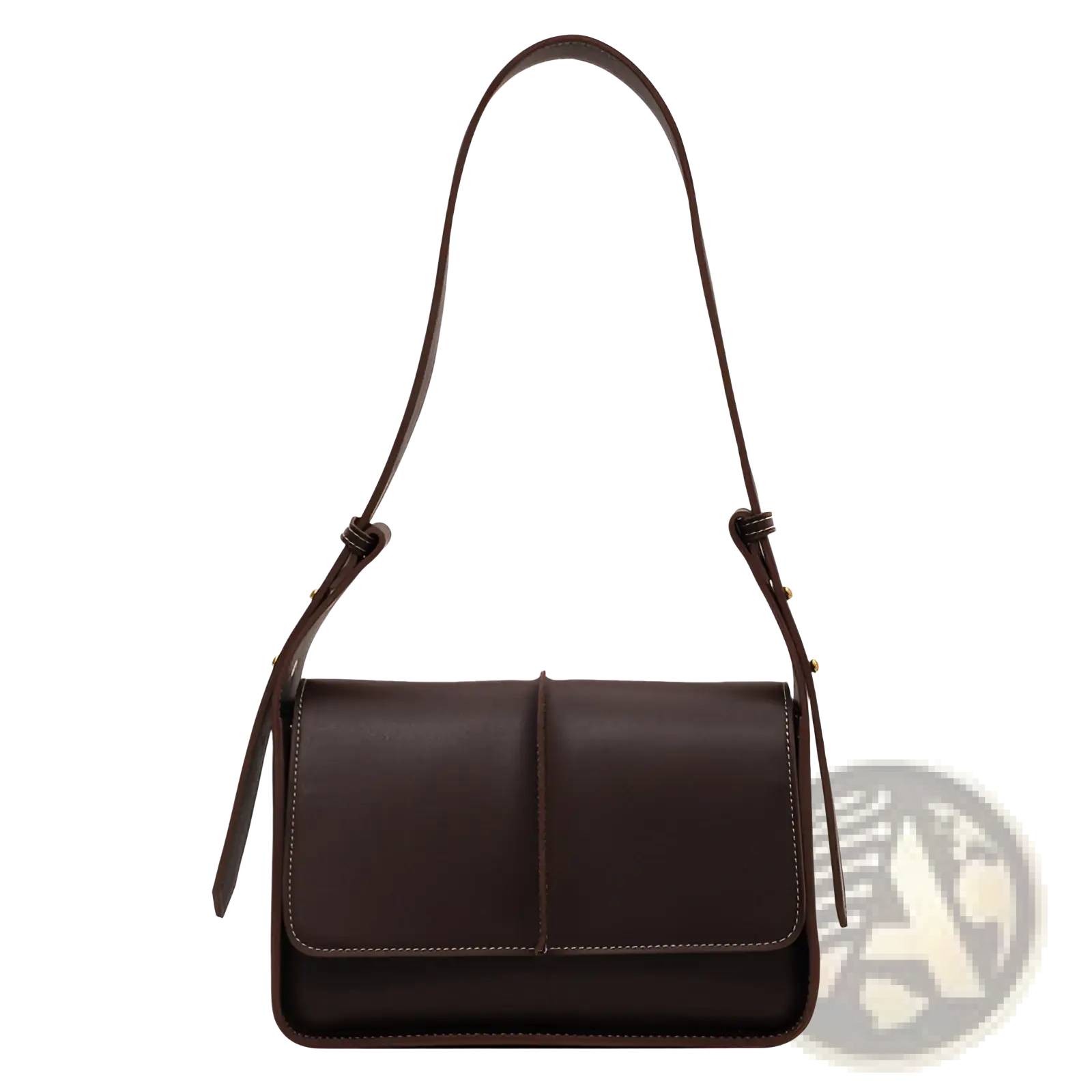 Dark brown leather crossbody bag with minimalist design and adjustable strap for versatile shoulder wear