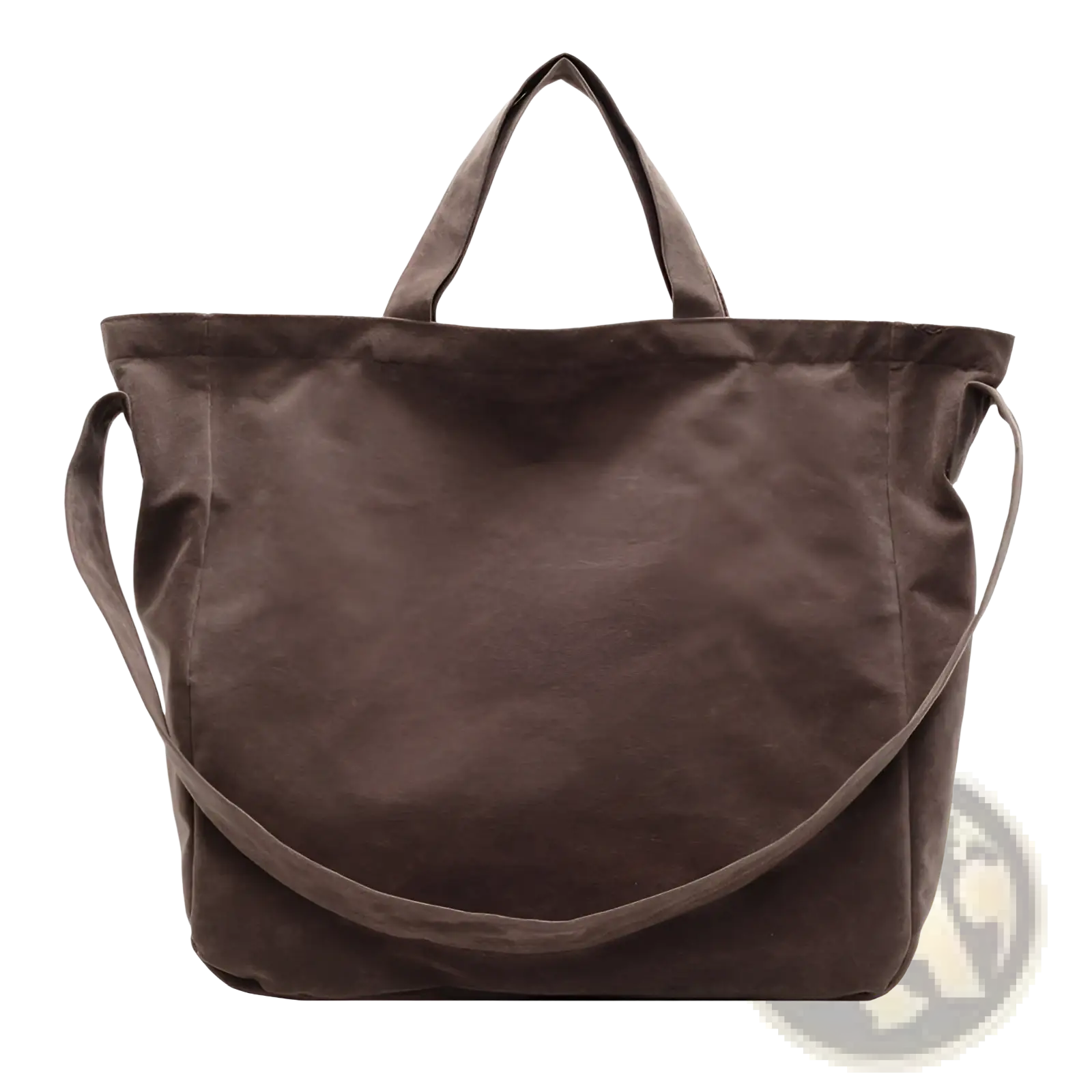 Brown suede tote bag large corduroy shoulder bag featuring brown canvas material sturdy handles and detachable strap