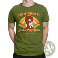 Olive green cotton bruno mars vintage tour t-shirt with a man in sunglasses and romantic era 2026 graphic design